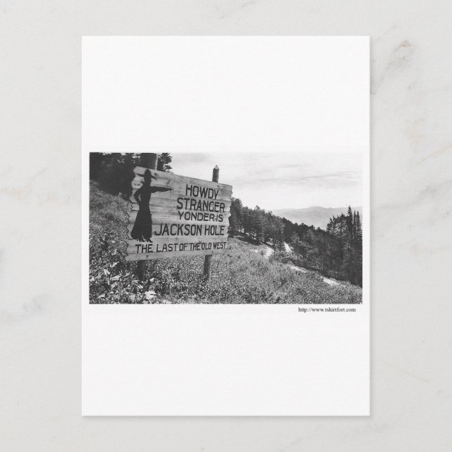 Cartão Postal Vintage Jackson Hole (Frente)