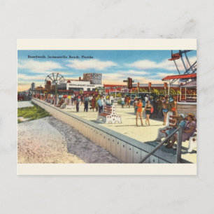 Cartão Postal Vintage Jacksonville Beach Posta Card