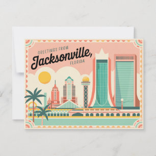 Cartão postal Vintage Jacksonville   Saudações de