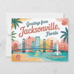 Cartão postal Vintage Jacksonville   Saudações de