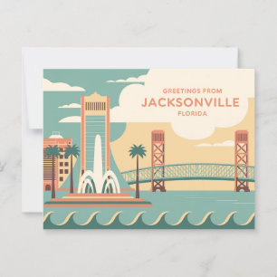 Cartão postal Vintage Jacksonville   Saudações de