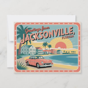 Cartão postal Vintage Jacksonville   Saudações de