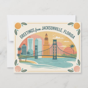 Cartão postal Vintage Jacksonville   Saudações de