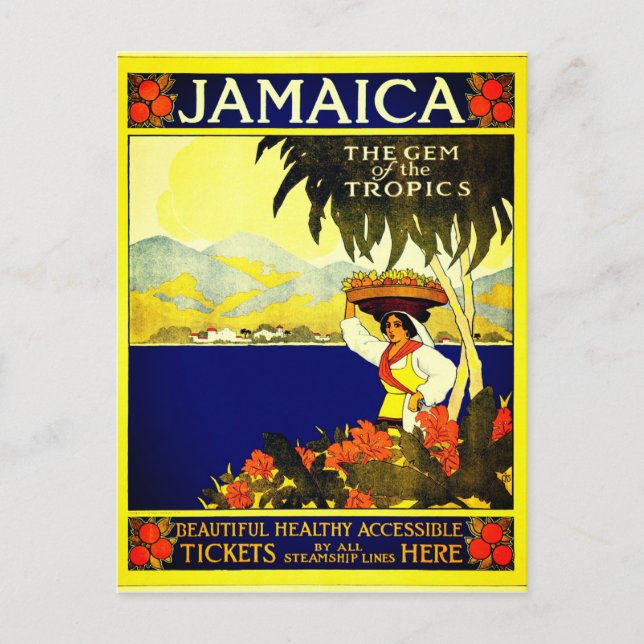 Cartão Postal Vintage Jamaica Viagem (Frente)