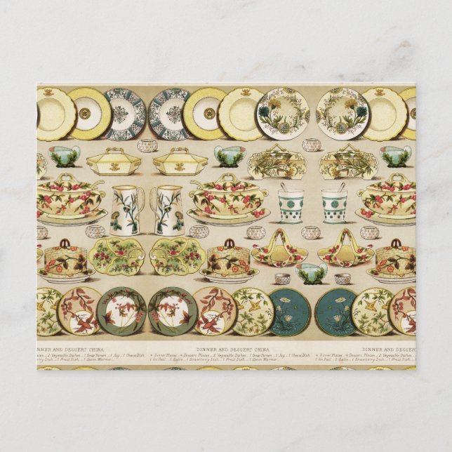 Cartão Postal Vintage, Janto e deserto da China (Frente)