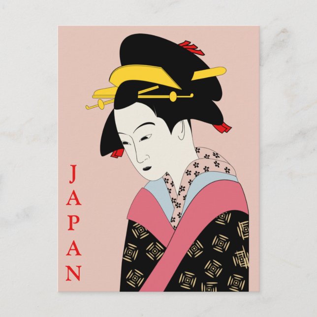 Cartão Postal Vintage Japan Geisha Viagem (Frente)