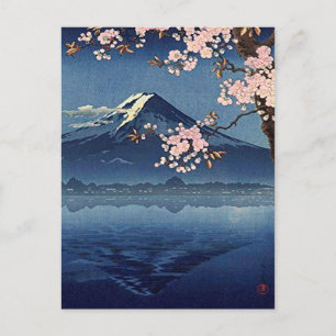 Cartão Postal Vintage Japan Lake Kawaguchi 1936 Tsuchiya Koitsu