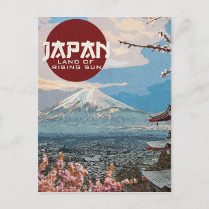Cartão Postal Vintage Japan Mt. Fuji Viagem  