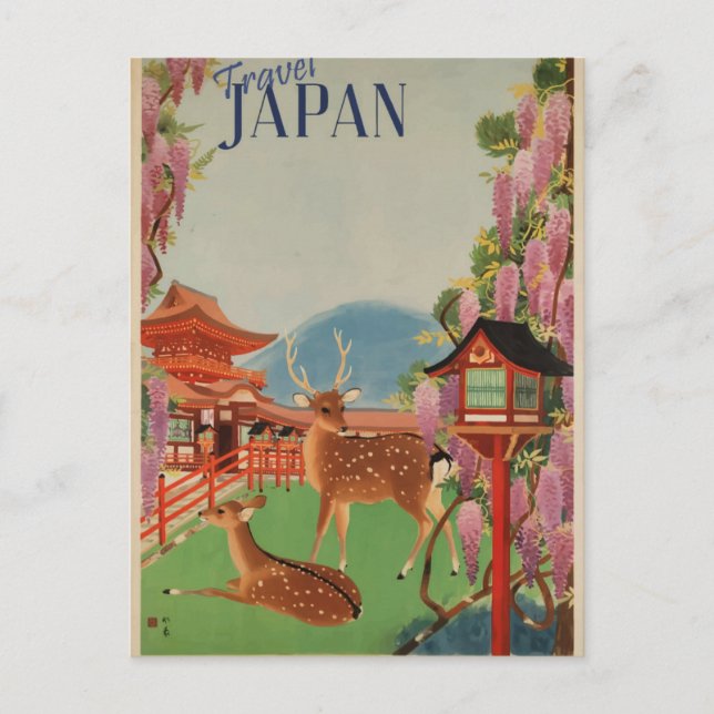 Cartão Postal Vintage Japan Viagem (Frente)