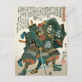 Cartão Postal Vintage Japonês Art Samurai Warrier em Batalha