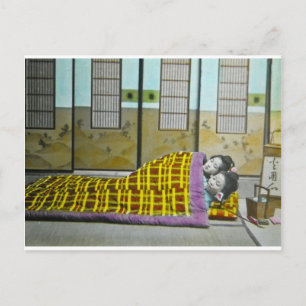 Cartão Postal Vintage Japonês Tagaki Dormindo Geisha