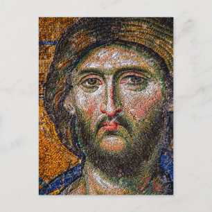 Cartão Postal Vintage Jesus Cristo Retrato do Mosaico Medieval