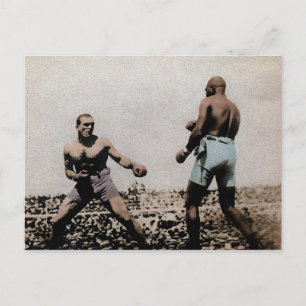 Cartão Postal Vintage Johnson VS Jeffries Fight