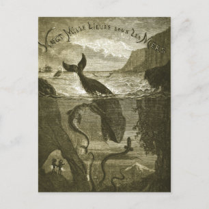 Cartão Postal Vintage Jules Verne 20 mil ligas
