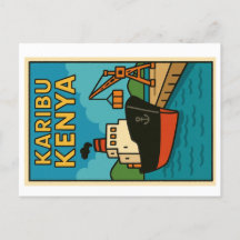 Cartão postal Vintage - Karibu Quénia