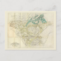 Vintage Karte Österreich Wien | Erdberg um 1836