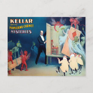 Cartão Postal Vintage Kellar Magic Poster