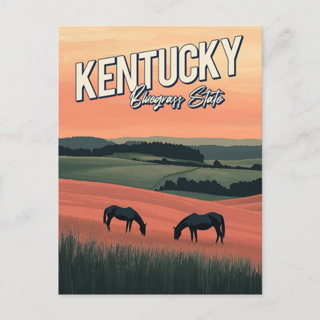 Cartão Postal Vintage Kentucky Viagem (Frente)
