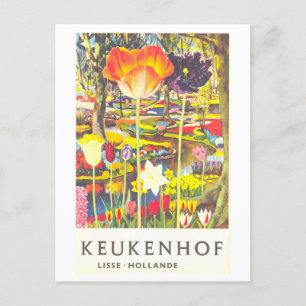 Cartão Postal Vintage Keukenhof Holland Tulip Poster de viagens
