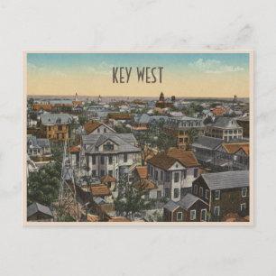 Cartão Postal Vintage Key West Aereia view de casas