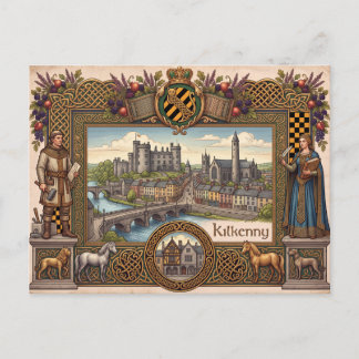 Cartão postal vintage Kilkenny Irlanda Patrimônio