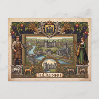 Cartão postal vintage Kilkenny Irlanda Patrimônio