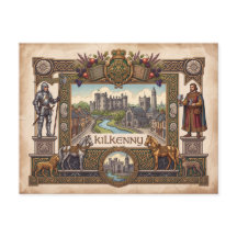 Cartão postal vintage Kilkenny Irlanda Patrimônio