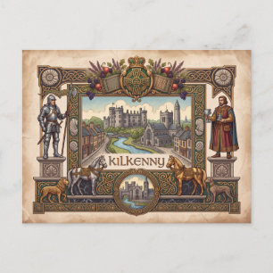 Cartão postal vintage Kilkenny Irlanda Patrimônio