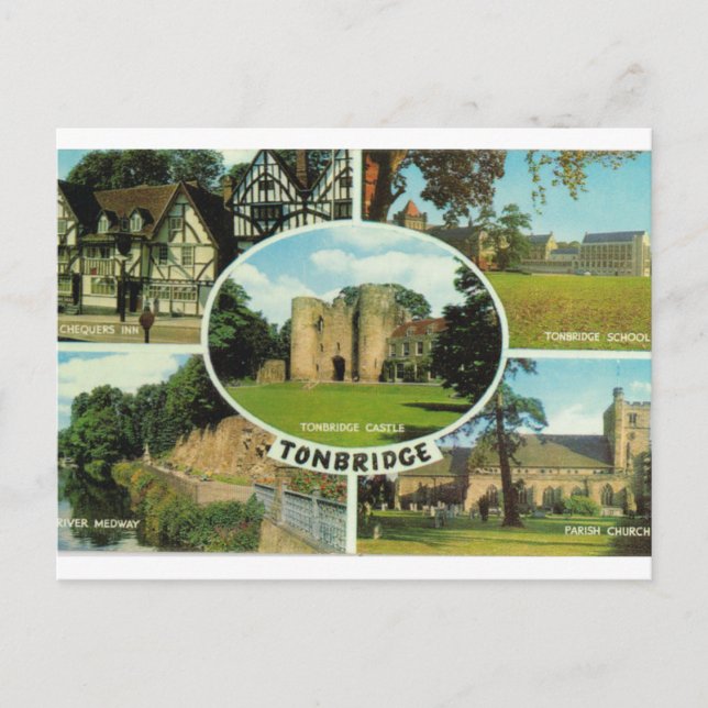 Cartão Postal Vintage Kingdom, multiview, Tonbridge Kent (Frente)