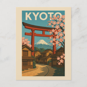 Cartão Postal Vintage Kioto - Viagem de montanha do Japão