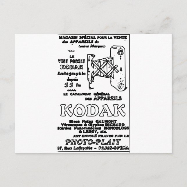 Cartão Postal Vintage Kodak Advert (Frente)