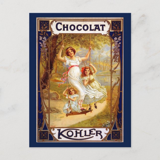 Cartão Postal Vintage Kohler Chocolat Advertisement (Frente)