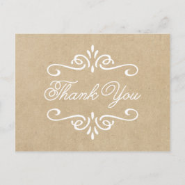 Cartão Postal Vintage Kraft Paper | Graduação Obrigado