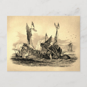 Cartão postal Vintage Kraken Attack