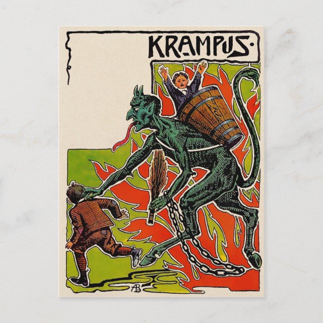 Cartão Postal Vintage Krampus (Frente)