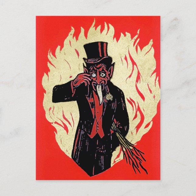 Cartão Postal Vintage Krampus Devil (Frente)