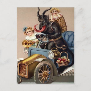 Cartão Postal Vintage Krampus Drives