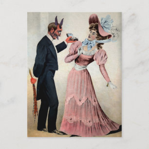 Cartão Postal Vintage Krampus Propondo