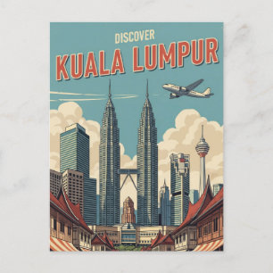 Cartão Postal Vintage Kuala Lumpur Malásia