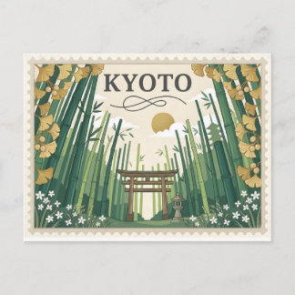 Cartão Postal Vintage Kyoto Japan Travel Poster Art