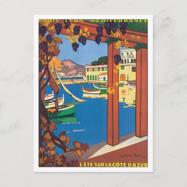Cartão Postal Vintage La Cote D'azur (Frente)