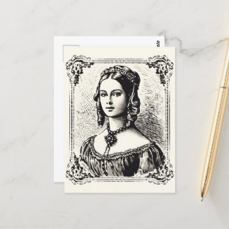 Cartão Postal Vintage Lady Portrait Stamp 3