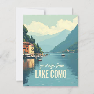 Cartão Postal Vintage Lake Como