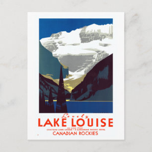 Cartão Postal Vintage Lake Louise Canadian Rockies Alberta Poste