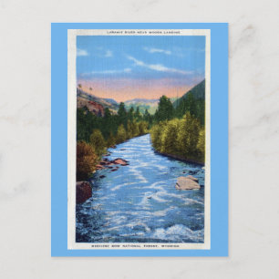 Cartão Postal Vintage Laramie River perto de Woods desembarcando