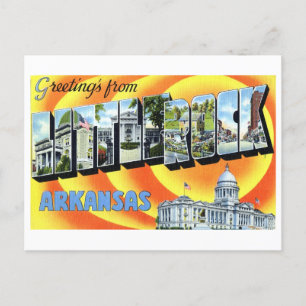 Cartão Postal Vintage Large - Letra Little Rock Viagem Arkansas