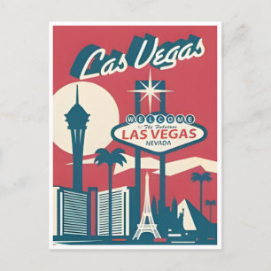 Cartão Postal vintage Las Vegas Saudações de Nevada