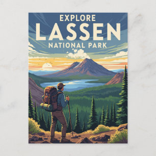 Cartão Postal Vintage Lassen Parque Nacional Vulcânico na Califó