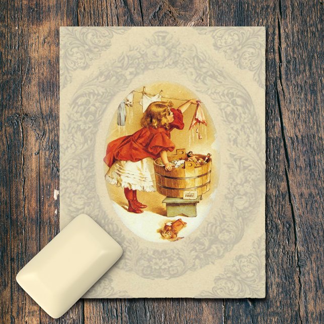 Cartão Postal Vintage Laundry Girl (Criador carregado)