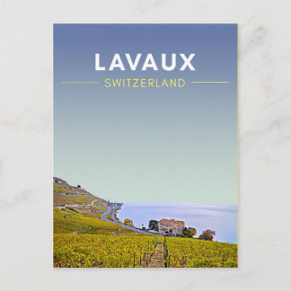 Cartão Postal Vintage Lavaux Vineyards Suiça